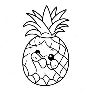 Niedliche Cartoon Ananas Ausmalbild 39911-8714