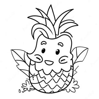 Niedliche Cartoon Ananas Ausmalbild 39911-8715