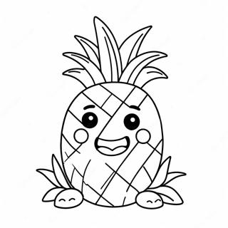 Niedliche Cartoon Ananas Ausmalbild 39911-8716