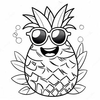 Gluckliche Ananas Mit Sonnenbrille Ausmalbild 39912-8718