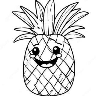Ananas Mit Einem Grossen Lacheln Ausmalbild 39913-8723
