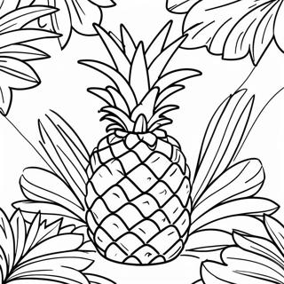 Ananas Mit Tropischem Hintergrund Ausmalbild 39914-8726