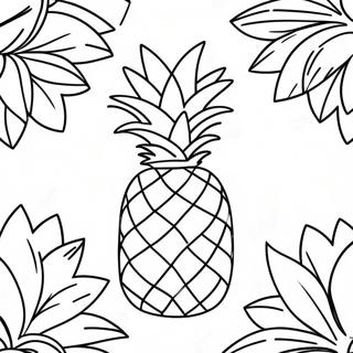 Ananas Mit Tropischem Hintergrund Ausmalbild 39914-8727