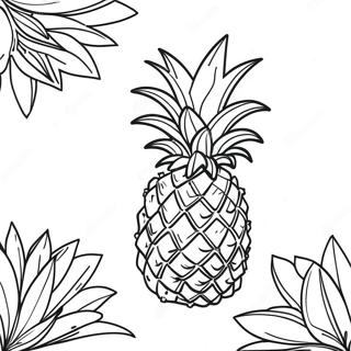 Ananas Mit Tropischem Hintergrund Ausmalbild 39914-8728
