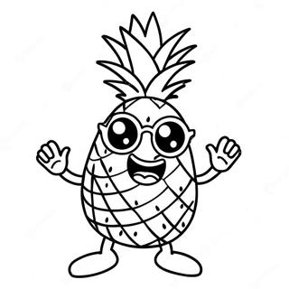 Lustige Ananas Tanzt Ausmalbild 39915-8731