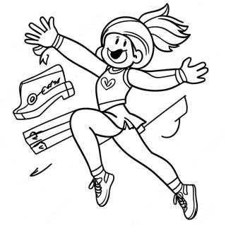 Dynamischer Cheerleading Stunt Ausmalbild 40004-8741