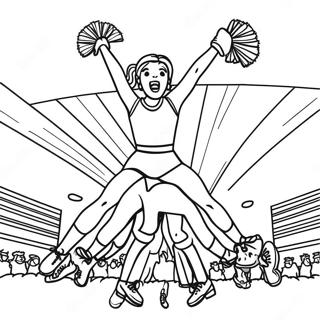Dynamischer Cheerleading Stunt Ausmalbild 40004-8743