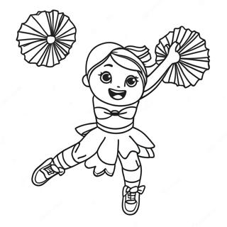 Dynamischer Cheerleading Stunt Ausmalbild 40004-8744