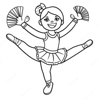 Cheerleader Macht Einen Spagat Ausmalbild 40005-8746