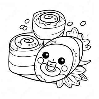 Niedlicher Sushi Roll Ausmalbild 40637-8873