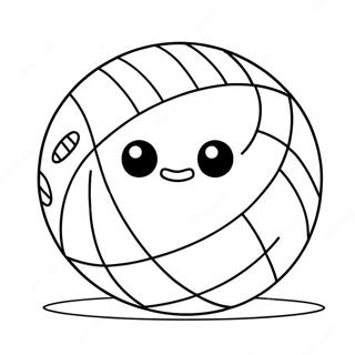 Niedliches Cartoon Volleyball Ausmalbild 41088 8982