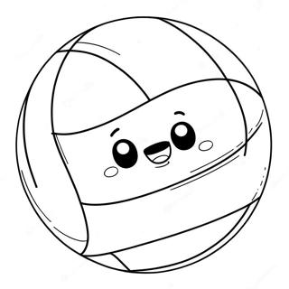Niedliches Cartoon Volleyball Ausmalbild 41088 8983