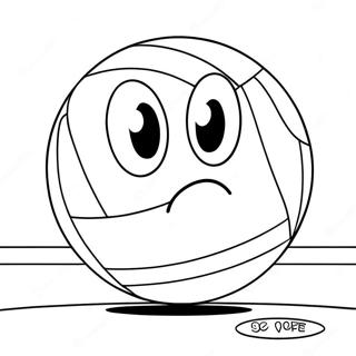Niedliches Cartoon Volleyball Ausmalbild 41088 8984