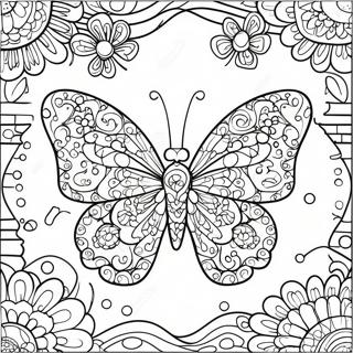 Buntes Mosaik Schmetterling Ausmalbild 42363-9254