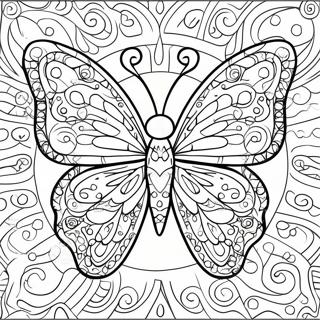 Buntes Mosaik Schmetterling Ausmalbild 42363-9256