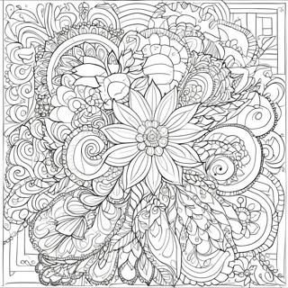 Aufwandiges Mosaik Blumen Ausmalbild 42364-9257