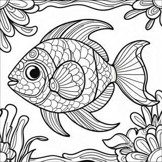 Lebendiger Mosaik Fisch Ausmalbild 42366-9265