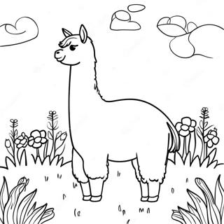 Lama Auf Einem Blumenfeld Ausmalbild 42637 9324