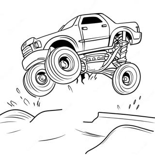 Monstertruck Springt Uber Hindernisse Ausmalbild 4287-2573