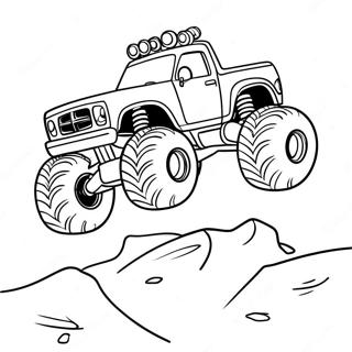 Monstertruck Springt Uber Hindernisse Ausmalbild 4287-2574