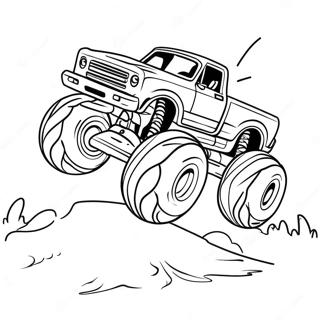 Monstertruck Springt Uber Hindernisse Ausmalbild 4287-2575