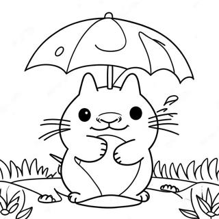 Niedlicher Totoro Mit Regenschirm Ausmalbild 43811-9574