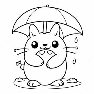 Niedlicher Totoro Mit Regenschirm Ausmalbild 43811-9575