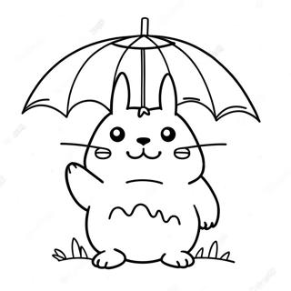 Niedlicher Totoro Mit Regenschirm Ausmalbild 43811-9576