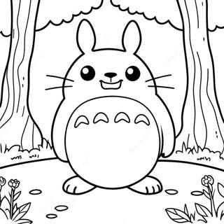 Frohlicher Totoro Im Wald Ausmalbild 43812-9578