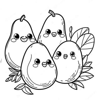 Gluckliche Avocado Familie Ausmalbild 44257-9677