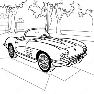 Vintage Corvette Ausmalbild 46896-10257