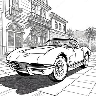 Vintage Corvette Ausmalbild 46896-10258