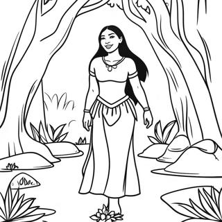 Pocahontas In Einem Bunten Wald Ausmalbild 48264-10551