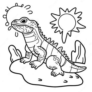 Verspielter Bartagame In Der Sonne Ausmalbild 48617-10641