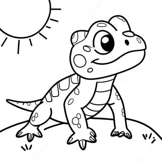 Verspielter Bartagame In Der Sonne Ausmalbild 48617-10643