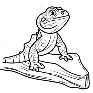 Majestatischer Bartagame Auf Einem Baumstamm Ausmalbild 48618-10645