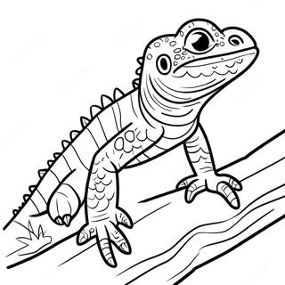 Majestatischer Bartagame Auf Einem Baumstamm Ausmalbild 48618-10646