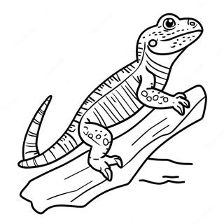 Majestatischer Bartagame Auf Einem Baumstamm Ausmalbild 48618-10647