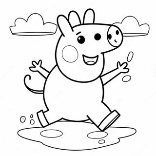 Peppa Wutz Springt In Pfutzen Ausmalbild 4920-367