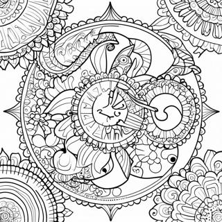 Gruseliges Halloween Mandala Ausmalbild 50072-10951