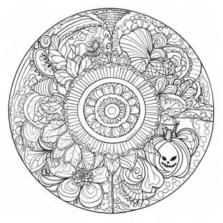 Aufwendiges Halloween Mandala Ausmalbild 50073-10956