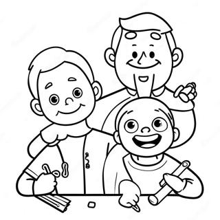 Papa Und Kinder Haben Spass Ausmalbild 50265-11006