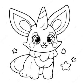 Niedliches Sylveon Mit Funkelnden Sternen Ausmalbild 50722-11089