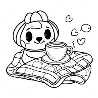 Gemutliche Decke Und Tee Ausmalbild 51726-11317