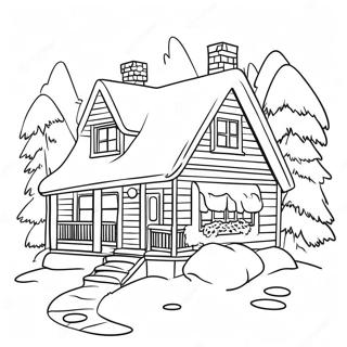 Gemutliches Winterhauschen Ausmalbild 51727-11322