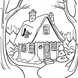 Gemutliches Winterhauschen Ausmalbild 51727-11323