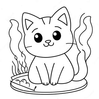 Niedliche Katze Am Feuer Ausmalbild 51728-11325