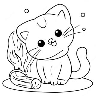 Niedliche Katze Am Feuer Ausmalbild 51728-11326
