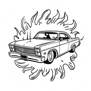 Klassischer Lowrider Mit Flammen Ausmalbild 51820-11330