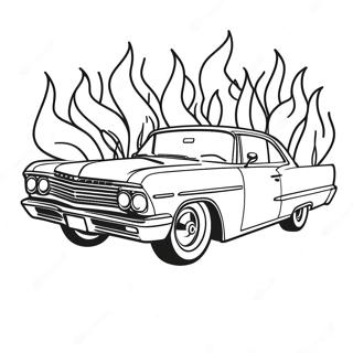 Klassischer Lowrider Mit Flammen Ausmalbild 51820-11331